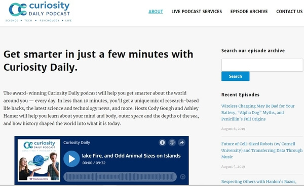 Curiosity Daily Podcast-8 sites e apps que irão deixar seu inglês nos trinks 